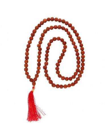Collana con semi di Rudraksha.
