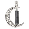 Colgante Luna con Shungit  en Baño de Plata