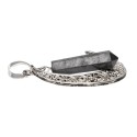 Silver Plated Moon Pendant with Shungite
