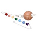 Pendolo Mermet di Adularia con Chakra in Bagno d'Argento (PEND74)