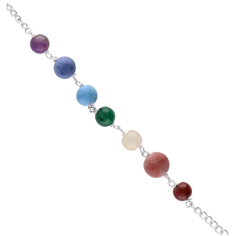 Pendolo Mermet con Quarzo Rosa e Chakra in Bagno d'Argento (PEND104)