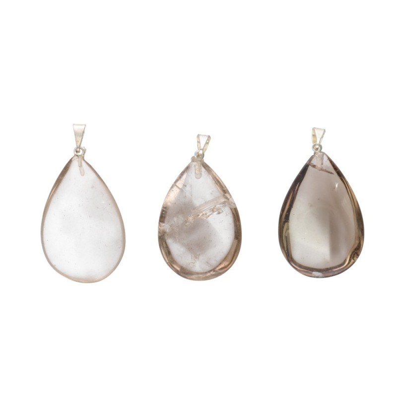 Ciondolo a goccia di quarzo fumé