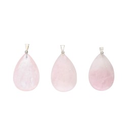 Pendente Goccia di Quarzo Rosa