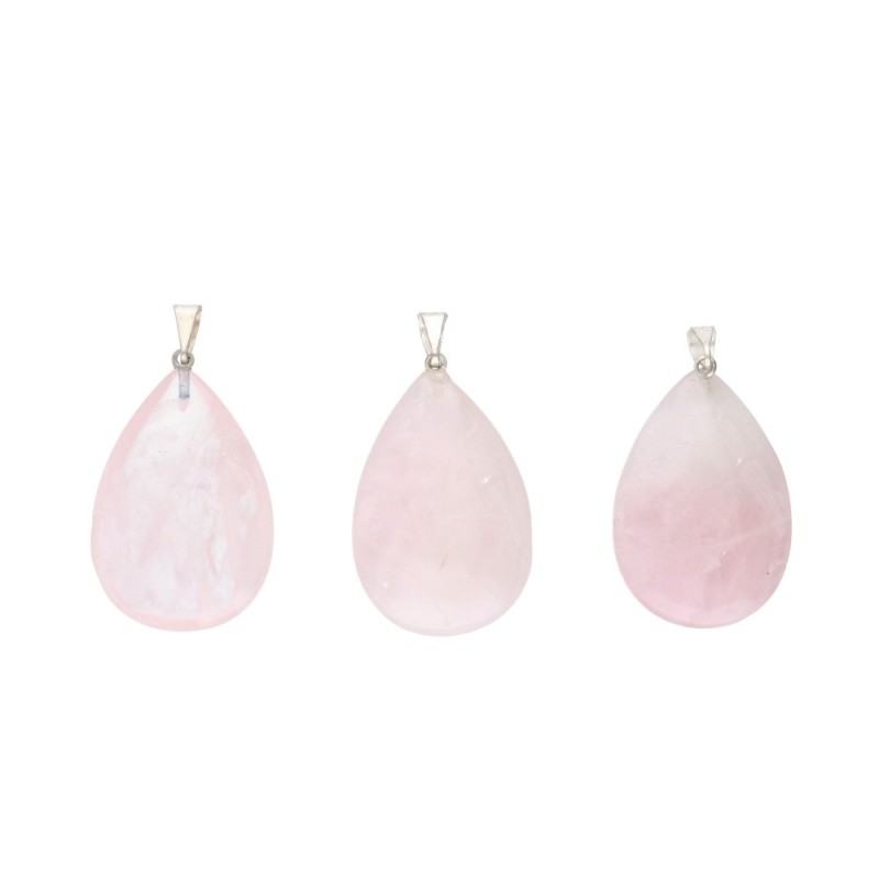 Pendente Goccia di Quarzo Rosa
