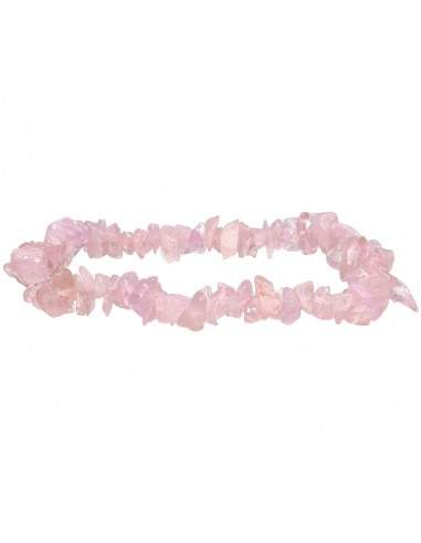Bracciale con chip di quarzo rosa...