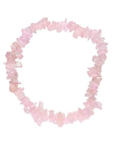 Bracciale con chip di quarzo rosa...