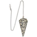 Pendule à facettes en jaspe dalmatien (83)