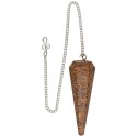 Pendule à facettes en jaspe fossile (88)