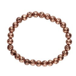 Bracciale in Lava con Bagno di Rame 6mm