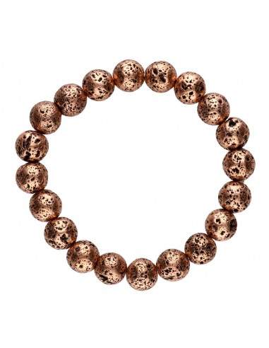 Bracciale in lava con bagno di rame 10mm
