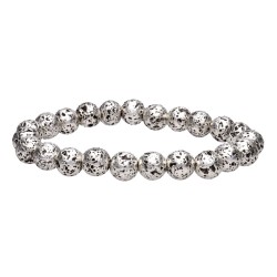 Bracciale in Lava placcato Argento 8mm