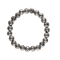 Bracciale in Lava con Bagno Argento 8mm