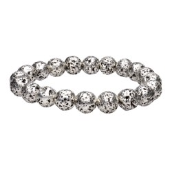 Bracciale in Lava con Bagno d'Argento 10mm
