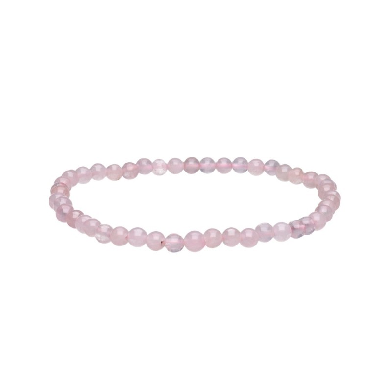 Bracciale in quarzo rosa 4 mm
