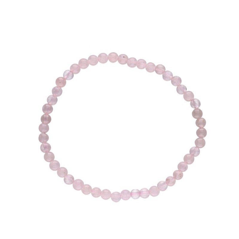 Bracciale in quarzo rosa 4 mm