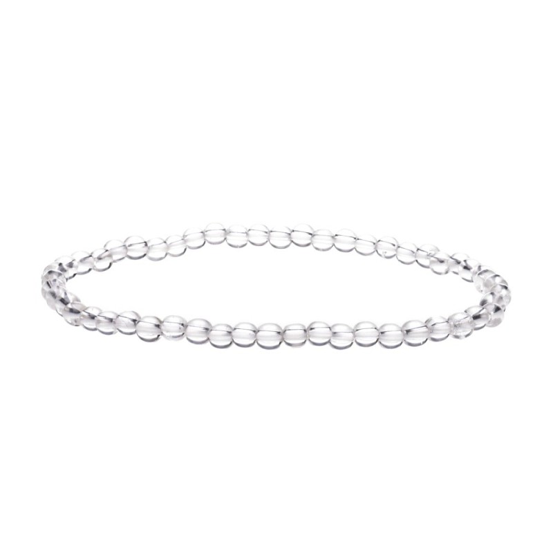 Bracciale in quarzo bianco 4 mm