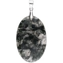Pendentif cabochon en agate mousse
