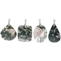 Pendentif cabochon en agate mousse