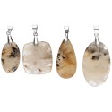 Tiger Dendritic Agate Cabochon Pendant