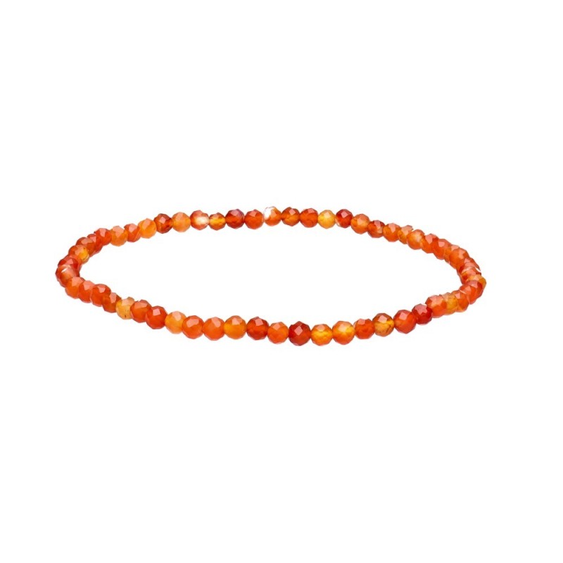 Bracciale Faccettato in Cornalina 4mm