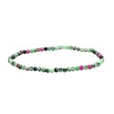 Bracelet de rubis à facettes avec zoisite 3mm