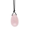 Ovo de Quartzo Rosa Yoni médio com buraco