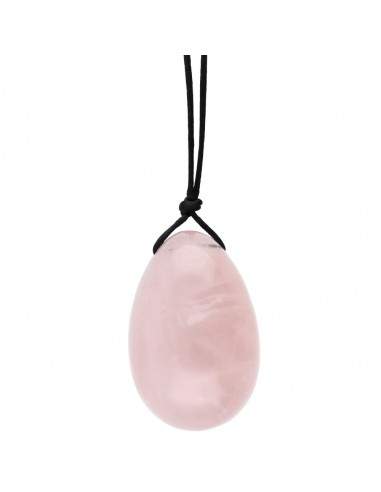 Uovo Yoni grande in quarzo rosa con foro