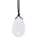 Grande ovo yoni de quartzo branco com buraco