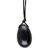 Petit œuf de Yoni en obsidienne avec trou