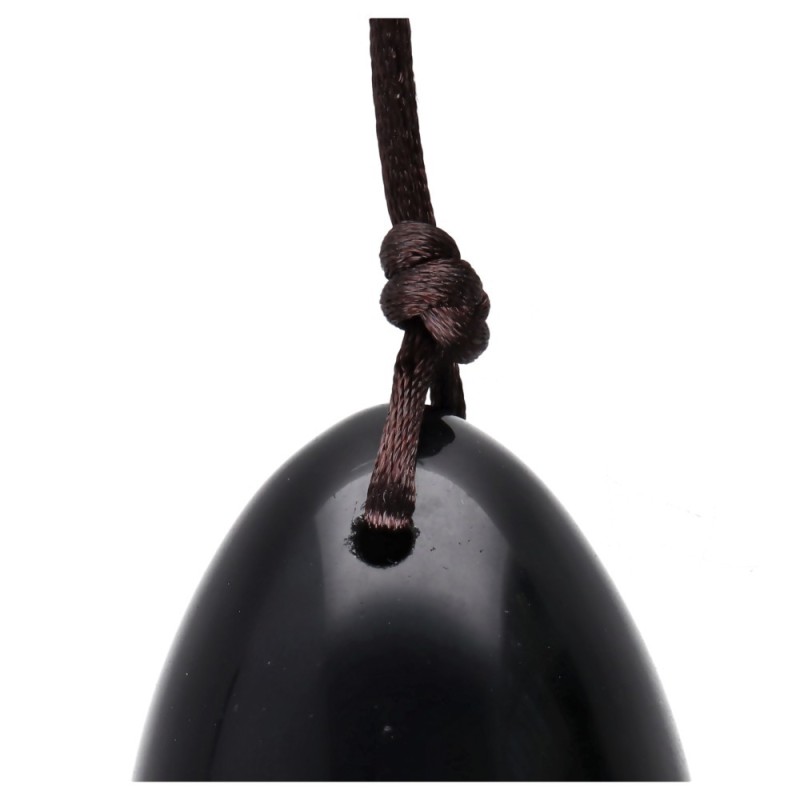 Uovo Yoni Medio in Obsidiana con Foro