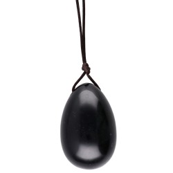 Uovo Yoni Grande in Obsidiana con Foro