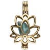 Colgante Flor de Bronce con Mineral Aleatorio