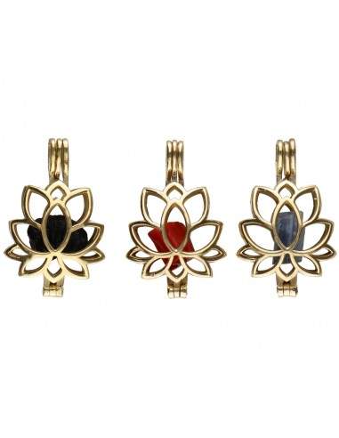 Colgante Flor de Bronce con Mineral...