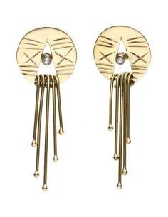 Bronze Earrings with Random...