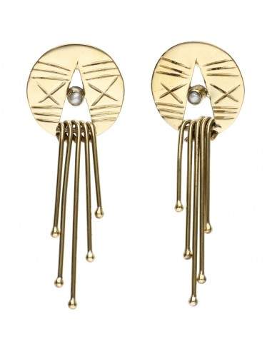 Orecchini in bronzo con minerale...