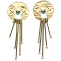 Brincos de bronze com mineral aleatório