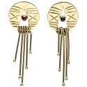 Pendientes de Bronce con Mineral Aleatorio
