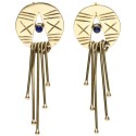 Brincos de bronze com mineral aleatório