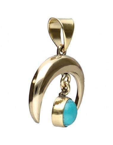 Pendentif en bronze avec minéral...