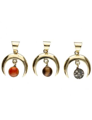 Pingente de bronze com mineral...