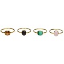 925 Sterling Silver and Gold Plated Ring with Alloyed Minerals