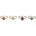 925 Sterling Silver and Gold Plated Ring with Alloyed Minerals