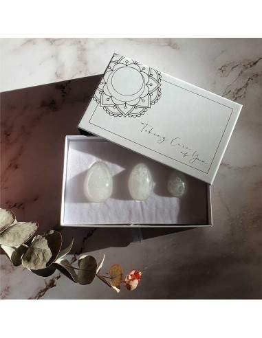 Paquet d'oeufs de Yoni en quartz blanc