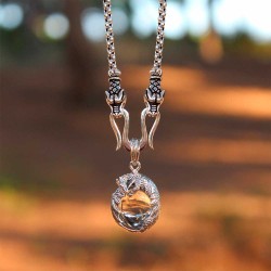 Pendentif Dragon plat de Gotland en argent 925