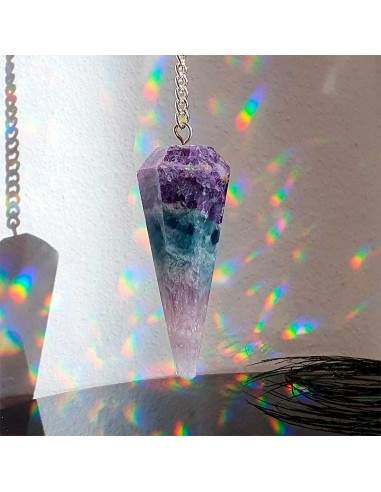 Faceted Fluorite Rainbow Pendulum (74)