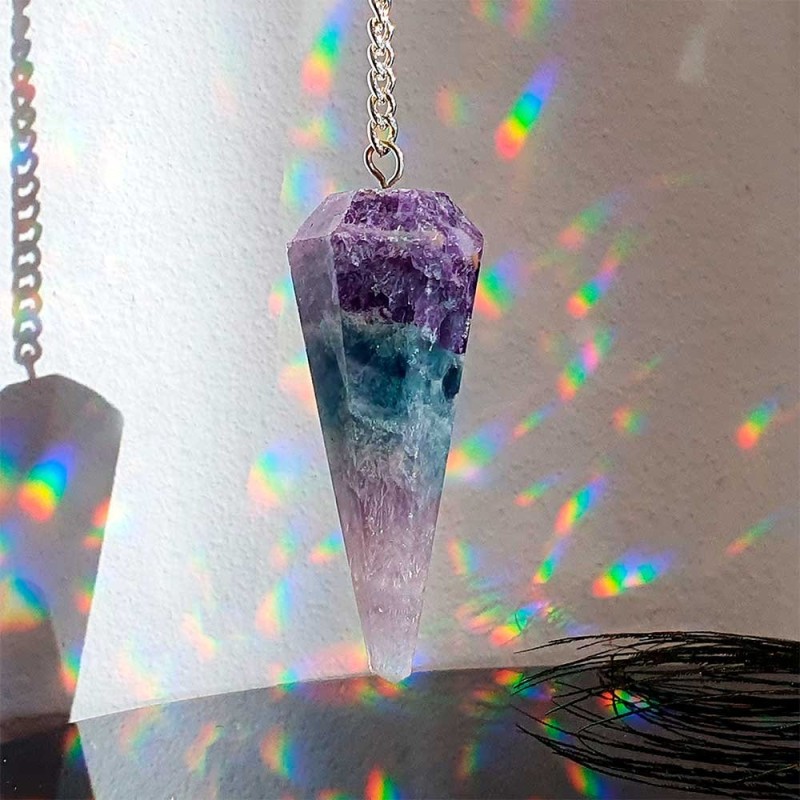 Pendolo Facetato di Fluorite Arcobaleno (74)