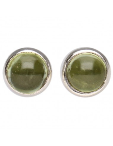 Orecchini a bottone con peridoto in...