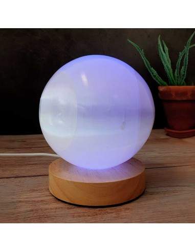 LED Base Lamp Kit with Selenite Sphere