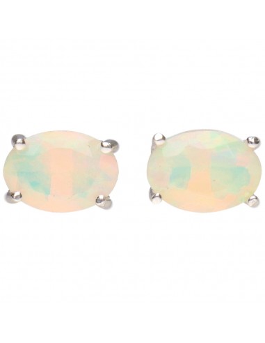 Orecchini a bottone ovale in opale in...