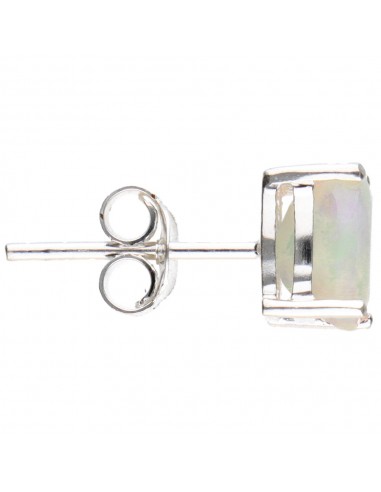 925 Sterling Silver Opal Oval Button...